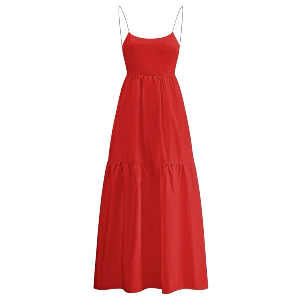 Commense Red Spaghetti-Strap Maxi Dress NWT